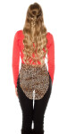 Sexy KouCla bellyfree findknitted Jumper/ leo look CORAL Einheitsgroesse