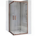 REA/S - Sprchovací kút City 90x90 Brush Copper So sprchovou vaničkou Savoy KPL-K6984