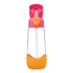 B.box Fľaša na pitie so slamkou 600 ml - ružová/oranžová EUR