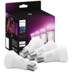 Philips Hue sada 4 LED žiaroviek 871951432840200 En.trieda 2021: F (A - G) Hue White & Col. Amb. Viererpack 4x570lm 60W E27 9 W teplá až chladná biela; 871951432840200