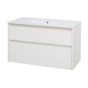 Mereo Opto, kúpeľňová skrinka s keramickým umývadlom 101 cm, biela CN912