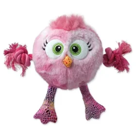Dog Fantasy Hračka - Monsters kura pískacie s povrazmi a uzlami ružová 15cm (454-307182)