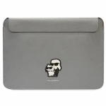 Karl Lagerfeld Saffiano Karl Choupette strieborná / Obal na notebook / 14" (KLCS14SAKCPMG)