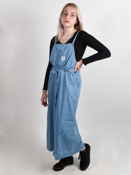 Element APRON DENIM BLEACHED luxusné plesové šaty dlhé