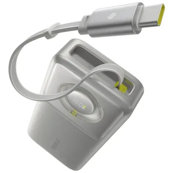 Baseus Free2Pull 20000mAh 65W s káblom USB-C sivá / Powerbanka / 2xUSB-C (P10073700843-00)