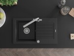 MEXEN/S MEXEN/S - Pablo granitový drez 1-miska vrátane batérie Duero, čierna 6510-77-671600-00