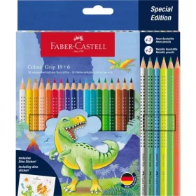 Faber-Castell Colour Grip Dinosaur - Pastelky - papierová krabička 18+6 ks (201546)