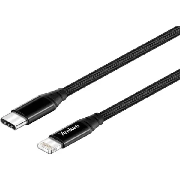 YENKEE YCU 631 USB-C na Lightning kábel čierna / dĺžka 1m / 3A (8590669285167)