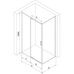 MEXEN/S - Exo sprchovací kút dvere krídlové 160 x 95, transparent, zlato 819-160-095-50-00