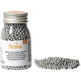 Cukrové zdobenie perličky 4mm strieborné 100g - Decora - Decora