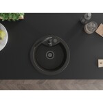 MEXEN/S MEXEN/S - Diego granitový drez 1 488 x 480 mm, čierna/zlatý metalík, + čierny sifón 6512481000-75-B