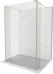 MEXEN/S - Kioto Sprchová zástena WALK-IN voľne stojaca 105 x 30 x 30, transparent, zlatá 800-105-030-222-50-00-030