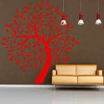 Veselá Stena Samolepka Listnatý strom Farba: modrá, Veľkosť: 60 x 60 cm