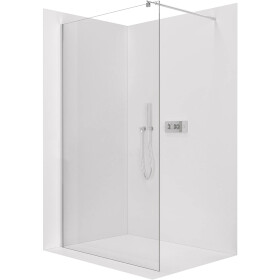 CERANO - Sprchová zástena Walk-in Onyx Round Ľ/P - 8 mm - okrúhla vzpera - chróm, transparentné sklo - 90x200 CER-DY101-90-200