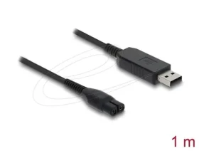 DeLock USB nabíjací kábel na elektrické holiace strojčeky / 4,3 V / kompatibilný s Philips OneBlade 360 Face + Body / 1m (90979)