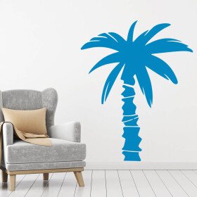Veselá Stena Samolepka Tropická palma Farba: modrá, Veľkosť: 60 x 47 cm