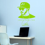 Veselá Stena Samolepka Lewis Hamilton F1 Farba: fialová, Veľkosť: 60 x 47 cm