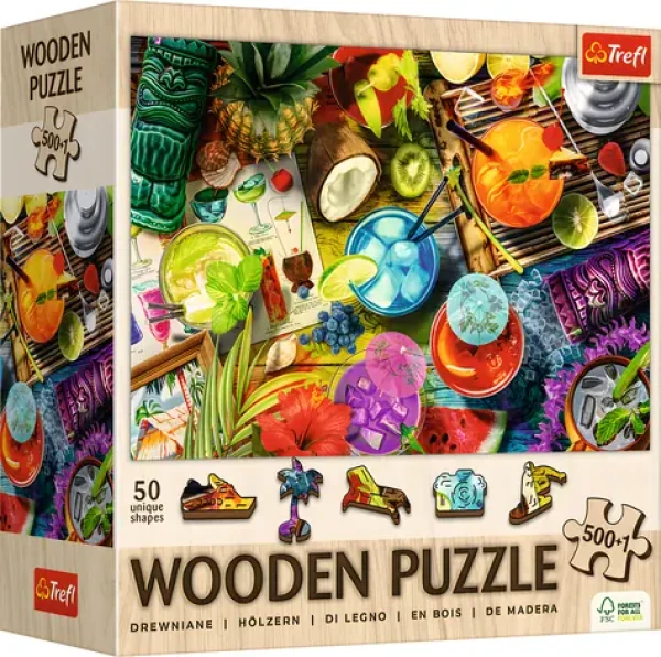 Trefl Wood Craft Origin Drevené puzzle Farebné koktaily