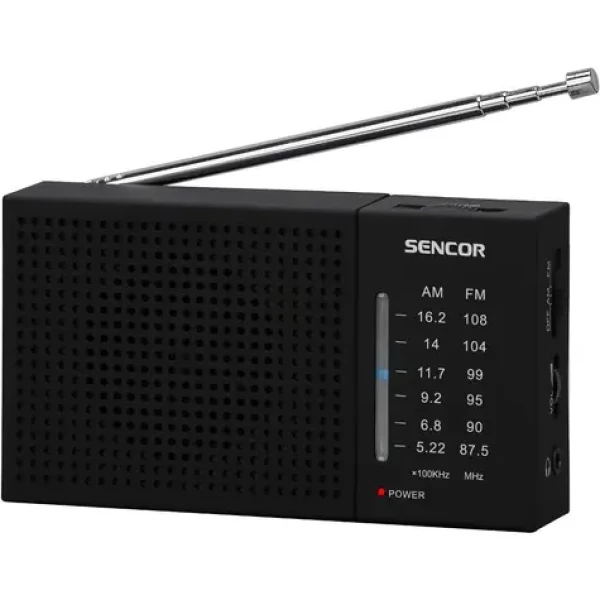 Sencor SRD 1800 čierna / Prenosné rádio / FMAM / 2x AA / AUX (8590669286652)