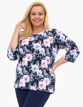 Cornette 147/465 Anabel 3/4 3XL-5XL dámske pyžamo tmavě modrá 5XL