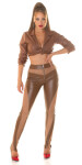 Sexy Koucla faux leather pants with Mesh inserts brown XL