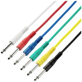 Adam Hall 3 STAR IPP 0030 SET audio prepojovací kábel [6x jack zástrčka 6,3 mm (mono) - 6x jack zástrčka 6,3 mm (mono)] 0.30 m biela, červená, modrá, zelená,; K3IPP0030SET