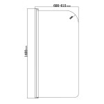 AQUALINE - VILMA vaňová zástena 600x1400 čierna, číre sklo AQ6014B