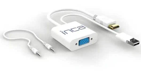 INCA IVTH-01 biela / Redukcia / HDMI na VGA / audio + USB (IVTH-01)