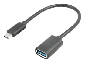Lanberg USB-C (M) - USB-A (F) čierna / Redukcia / USB 3.1 / OTG / 15 cm (AD-UC-UA-04)