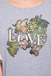 Blouse with Love print gray UNI