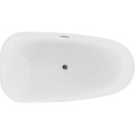 MEXEN/S - Giada voľne stojaca vaňa 170 x 90, biela lesk, sifón a prepad ružové zlato 52741709000-60