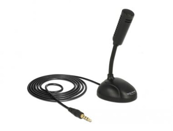 DeLock Kondenzátorový mikrofón všesmerový pre Smartphone / Tablet s husím krkom 3.5 mm 4 pin stereo jack (M) (65872)