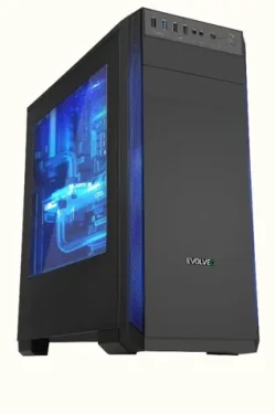 EVOLVEO T3 čierna / ATX / 2x USB 2.0 + 1x USB 3.0 / 5x 120 mm / bez zdroja / priehľadná bočnica (CAET3)