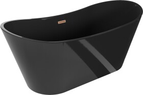MEXEN/S - Montana vaňa voľne stojaca 170 x 80, čierna, sifón a prepad meď kartáčovaná 52011708070-65