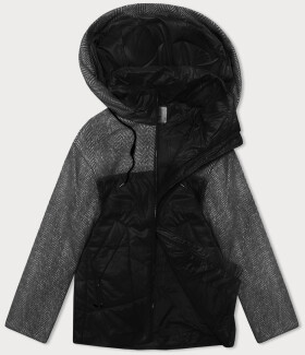 Čierno-oranžová voľne padnúca bunda s odnímateľnou kapucňou Vaston (SJ218-036#) odstíny černé L (40)