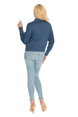 Dámsky sveter 70035 Jeans modrá - PeeKaBoo UNI jeans-modrá