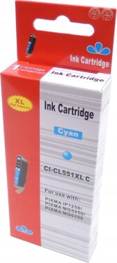 ARTE CLI-551C XL Toner do Canon (z chipem, Arte) Toner do drukarki Canon iP7250, Canon MG5650, Canon MG5450, Canon MG5550, Canon MX925