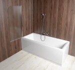 AQUALINE - VILMA vaňová zástena 600x1400 chrom, ľavá, matné sklo AQ6018L