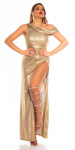 Sexy Koucla One-Shoulder Goddessdress with XXLSlit GOLD