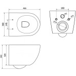 MEXEN/S - Lena Závesná WC misa Rimless Tornado vrátane sedátka s slow slim, duroplast, biela lesk 30220500T