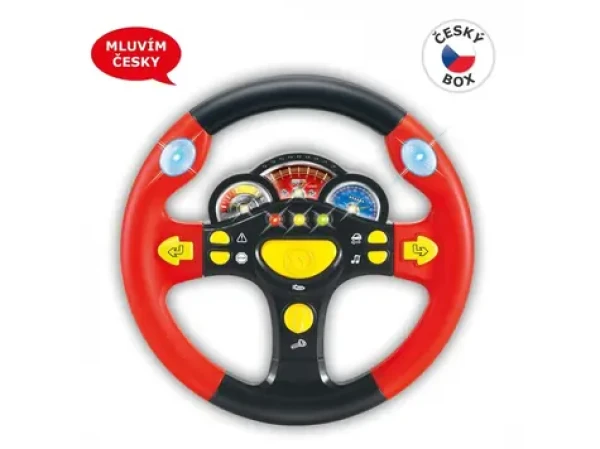 MaDe 87784 - zvukový volant červená česky hovoriaca