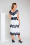 Deni Cler Milano Dress T-Dw-3250-0M-40-16-1 White/Navy Blue