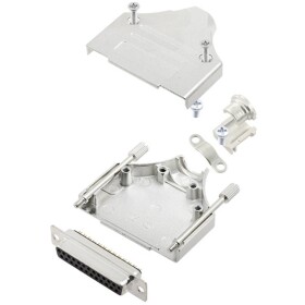 TRU COMPONENTS TCMHDM25DMSK 7709744 sada D-SUB zásuvková lišta 180 ° Pólov: 25 spájkovaný 1 ks; 7709744