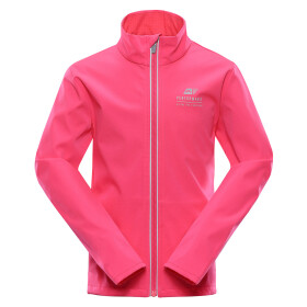 Dětská softshellová bunda s membránou ALPINE PRO MULTO neon knockout pink 164-170