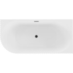 MEXEN/S - Gia voľne stojaca rohová vaňa reliéf pravá 170 x 80, biela mat, sifón a prepad čierna 52701708001P-70