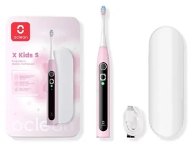 Oclean X Kids Set ružová / Detská sonická zubná kefka / cestovné puzdro / 5 režimov / 72 000 kmitov (X Kids set różowy)