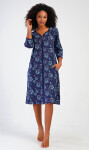 Dámske domáce šaty s trojštvrťovými rukávmi Lilies tmavě modrá 4XL