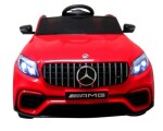 Mamido Elektrické autíčko Mercedes GLC63s s pohonom 4x4 vo výraznej červenej farbe a koži