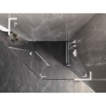 MEXEN/S - Lunar L sprchový kút päťboký krídlový pravá 100 x 90, transparent, biela 831L-100P-090L-20-00-P