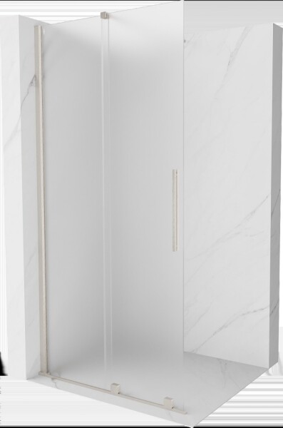 MEXEN/S - Velar Sprchová zástena posuvná Walk-in 100 x 200, dekor 8 mm, nikel kartáčovaný 871-100-000-33-97